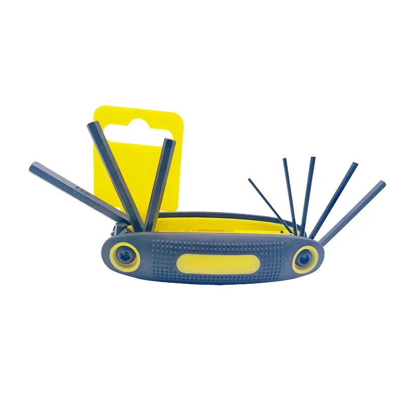 8PC CRV Folding Tools Hex Key Wrench Metric Allen Key Set Bicycle Tool Set