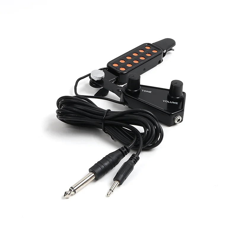12 Sound Hole Guitar Pickup Transducer For Acoustic Guitar Preamplifier With Tone And Volume Control Cable Line