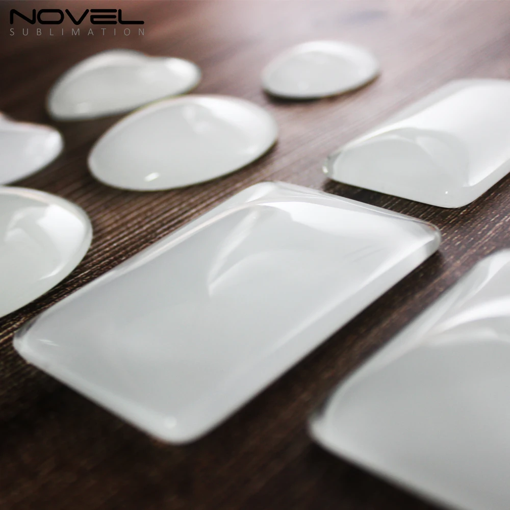 Sublimation Blank Glass Crystal Message Sticker Home Decor Fridge Magnets