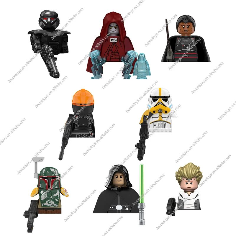KT1052 Space War Movie Character Bad Batch Dark Trooper Boda Fett Luke Skywalker Omega Mini Action Building Blocks Kids Gift Toy