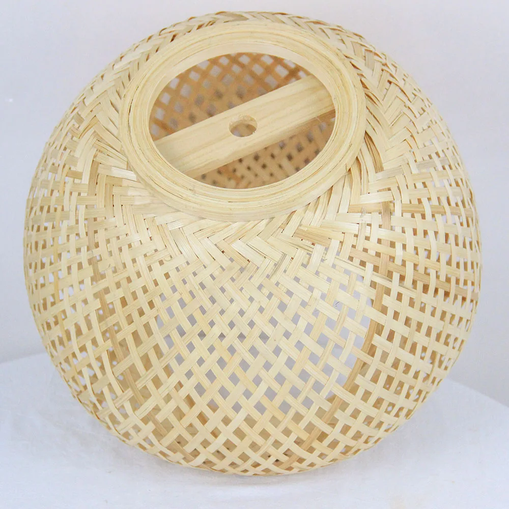 Shangfeng High Quality Eco-friendly Handmade Lampshade Bamboo  Woven Lampshade with Wooden Boards