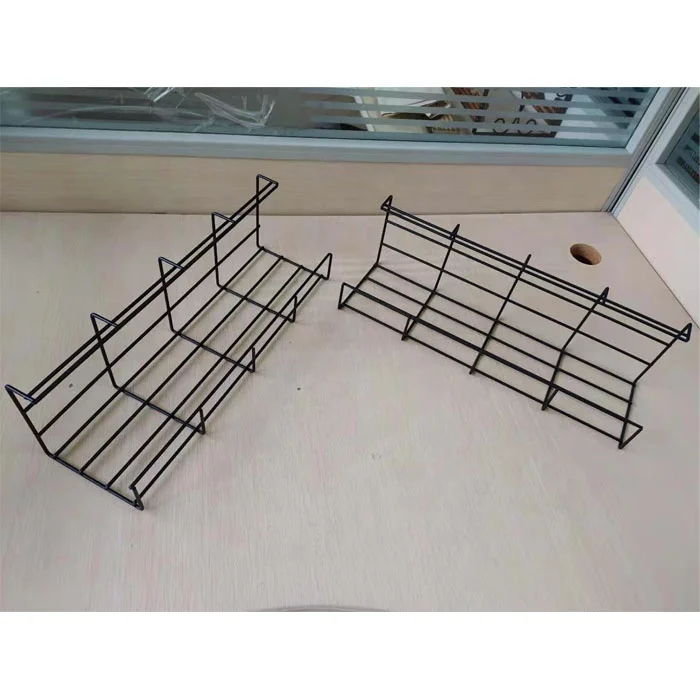 Black Metal Cable Tray for Office Table Wire Table Cable Tray Cheap Desk Cable Tray