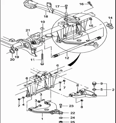 
6613203335 Upper arm ball head for MB100 ISTANA of Ssangyong 