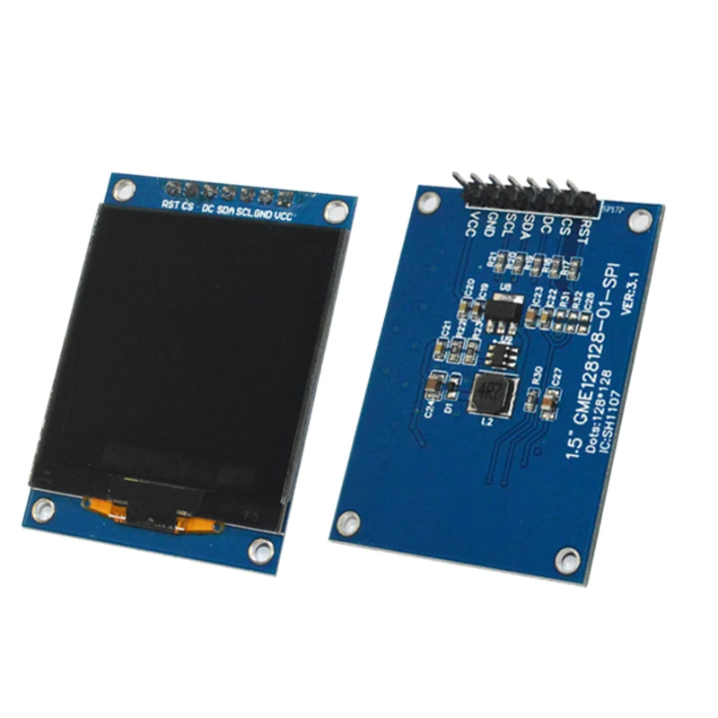 Квадратный OLED дисплей GME128128-05 SH1107G 128X128 I2C 7pin 1,5 дюймов дисплей модуль OLED микродисплеем