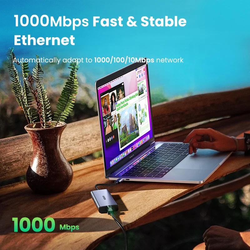 USB-концентратор UGREEN 4K 60 Гц USB C на 2x HDMI 2 0 RJ45 3 PD адаптер для Macbook iPad Pro Air M1 аксессуары ПК