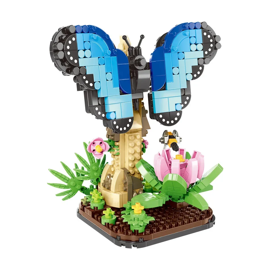 Assembly Mini Blocks Animal Mantis Insect Bricks Butterfly Beetle Kids Educational Toys Gifts Girls Christmas Present Pet Shop