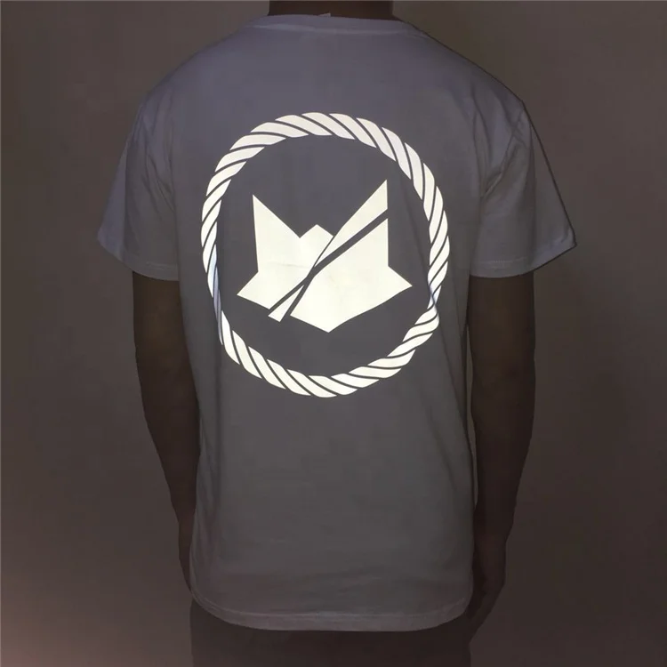  Повседневная футболка с коротким рукавом и светоотражающим логотипом на заказ