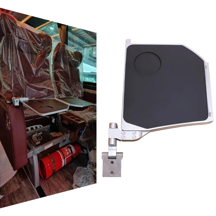 Aluminum Alloy RV Seating Armrest Foldable Table In-Seat Hidden Foldable Design