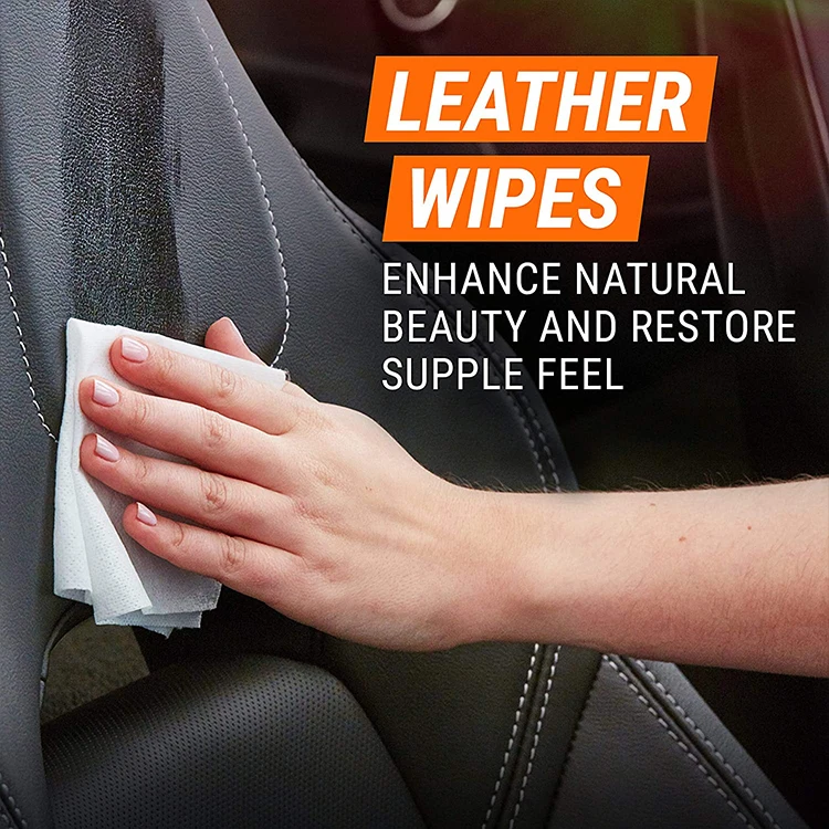 Biokleen 70 Private Label Manufacturers Orange Cleans Dirt Spunlace Nonwoven Car Dashboard Wet Wipes Car Window Clearing Wipes