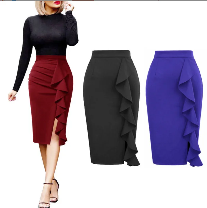 Fashion Summer Casual Golf Custom Plus Size Womens OL Long Skirts