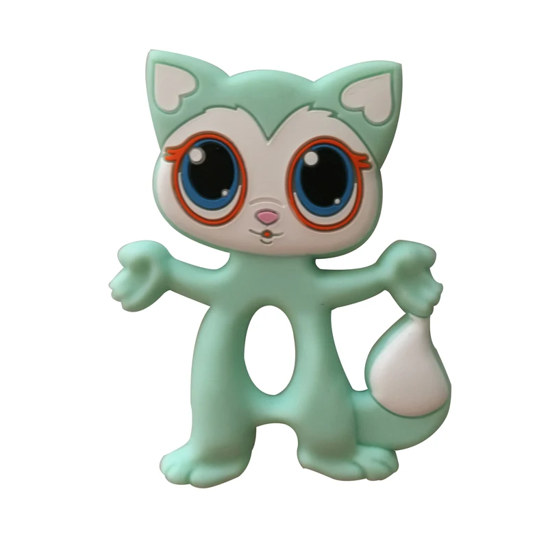 wholesale China Manufacture Multicolour Animal Food Grade Silicone Baby Teether Toys Wholesale/Silicone Cat Teether
