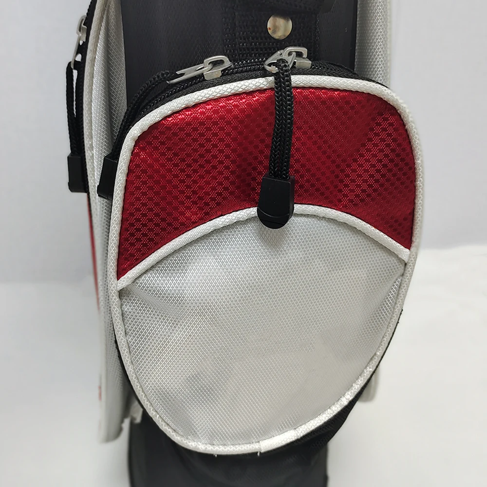 Customized Mini Golf Stand Bag Lightweight Leather and PU Golf Bag with 5 Dividers Durable Zipper Pocket for Kids