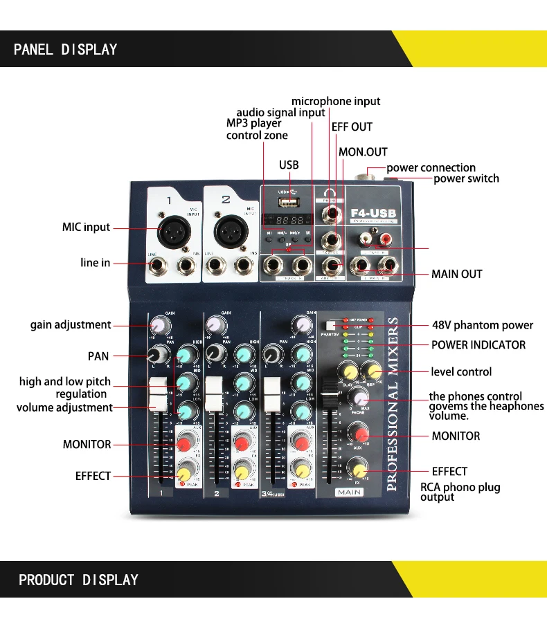 Audio Console 8/16/24/32 Channel music mixer with sound effects audio mixer with built in amp audio sound cards amp mixers