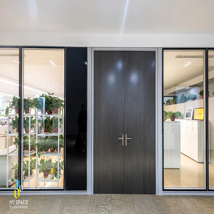 Custom Material Portable Divider Movable Partition Wall Board Wood Style Wooden Panel Office Door