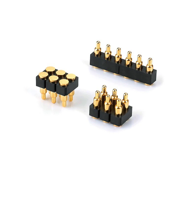 2.54mm Dual Row 6P Pogo Pin Connector POS SMT High Current Spring Contact Male Female Connector