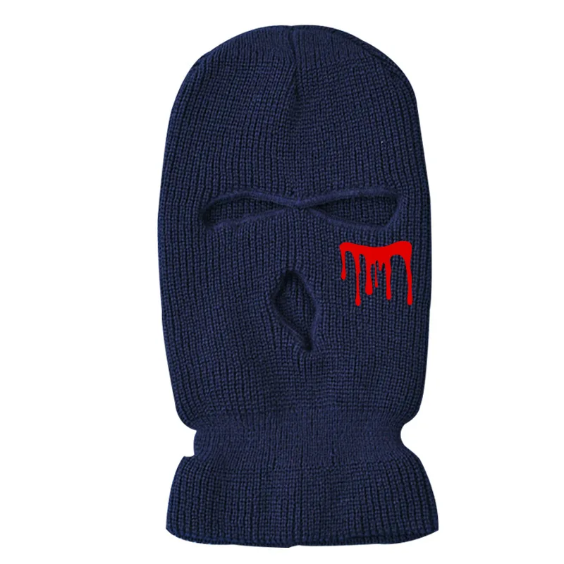 new design Halloween winter warm ski three hole knitted warm balaclava knitted beanies cap hat gorra