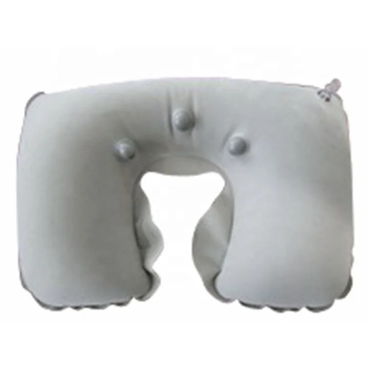 Supplies Printed Flocking Pvc Inflatable U-shaped Travel Pillow