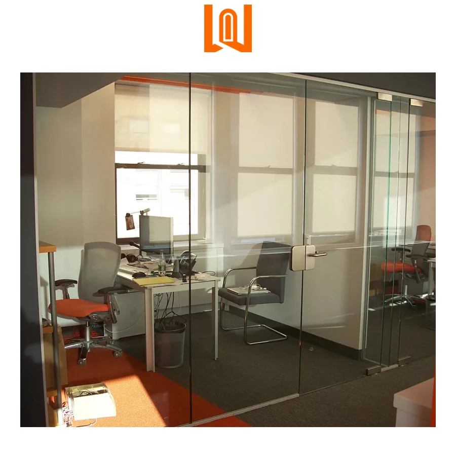 WANJIA Manufacturer Custom Modern Frameless Glass Casement Door Office Frameless Door