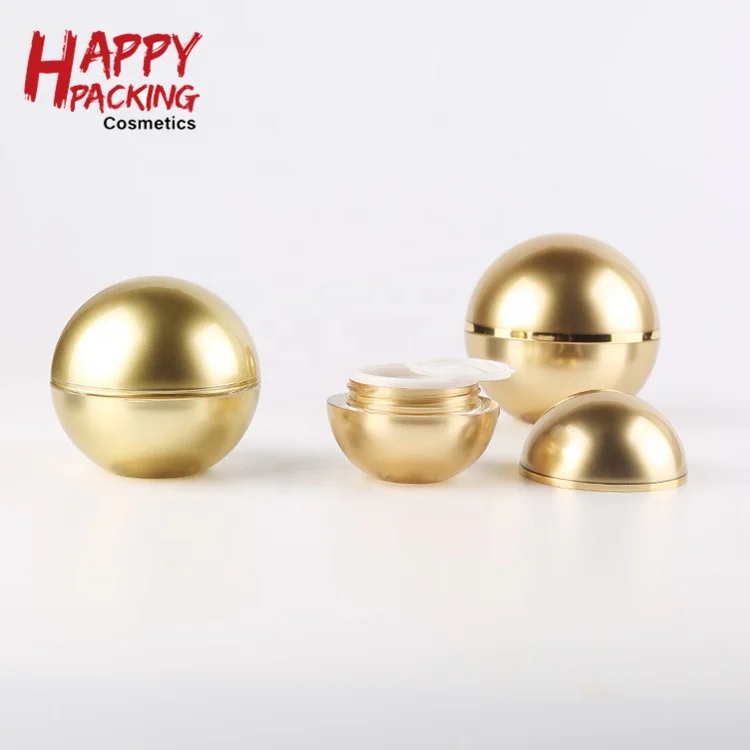10g 15g 30g 50g Plastic Gold Ball Shape Cream Jar Cosmetic Whitening Cream Jar