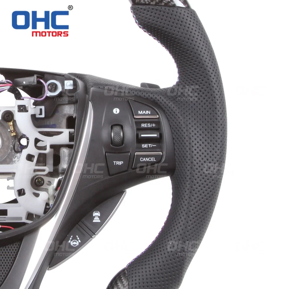 OHC Motors Hot Selling 100% REAL Carbon Fiber LED Steering Wheel for Acura MDX RDX  ILX TLX NSX