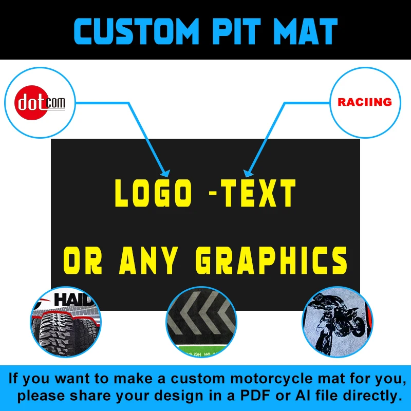 Dotcom race mat TPR backing Absorb Oil Contains Liquid Custom Racing Motorcycle Mats