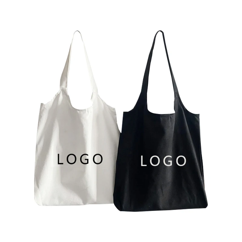 Black handle canvas bag custom print promotional 100% cotton canvas tote bag wholesale