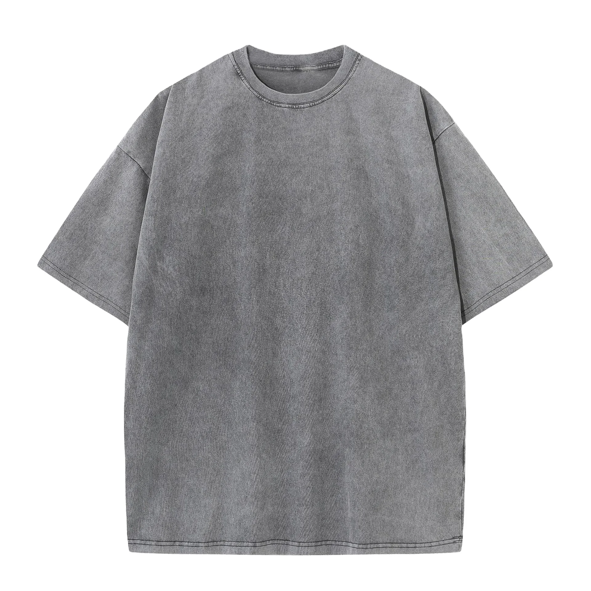 Hot selling 260g pure cotton heavyweight short sleeved T-shirt with wax dyed and washed all cotton, oversized retro loose fit