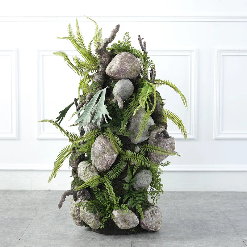 Shininglife Factory Outlet Wholesale Artificial Moss Stone Landscape Interior decoration for home