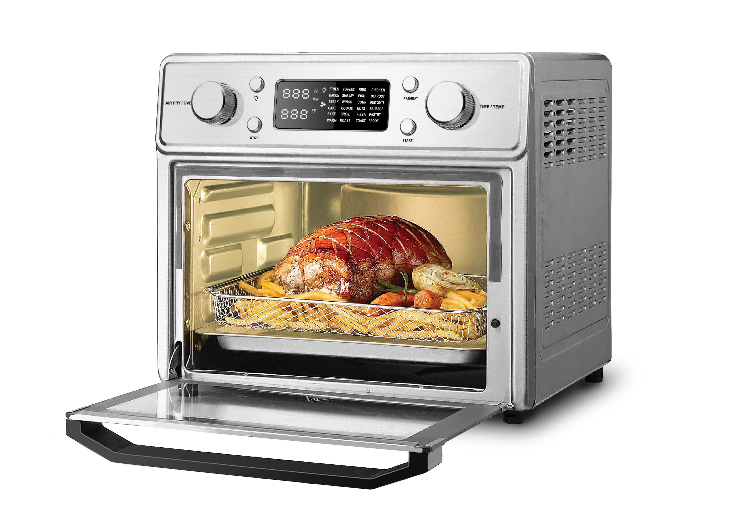 Wholesale 220V Convection Baking Air Fryer Toast Oven Convection 25L Stainless Steel Air Grill Oven For Home Kitchen