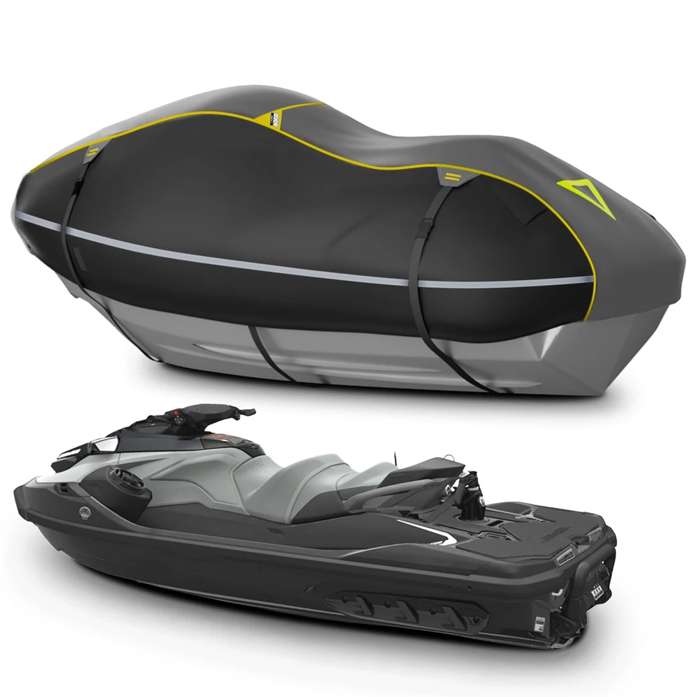 600D UV Resistant 2-3 Seats Trailerable Jetski Cover PWC Cover Waterproof Jet Ski Cover Fits For Yamaha Sea-Doo Kawas