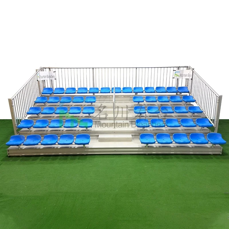 5 Rows Grandstand Sport Bleachers Basketball Metal Structure Bleachers  With Stadium Chair Plastic