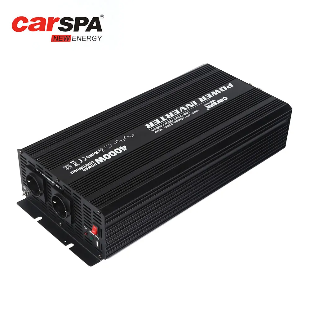 Carspa dc 12v 24v to 110v 220v 230v ac 4000 Watt Modified Sine Wave Solar Power Inverter