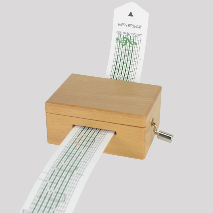 Wooden Diy Custom Paper Music Box Tin Hand Crank