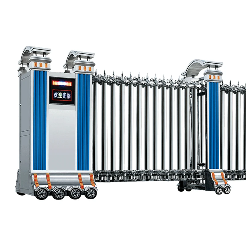 customizable wholesale retractable child safety gate remote control folding main gate with trackless designs