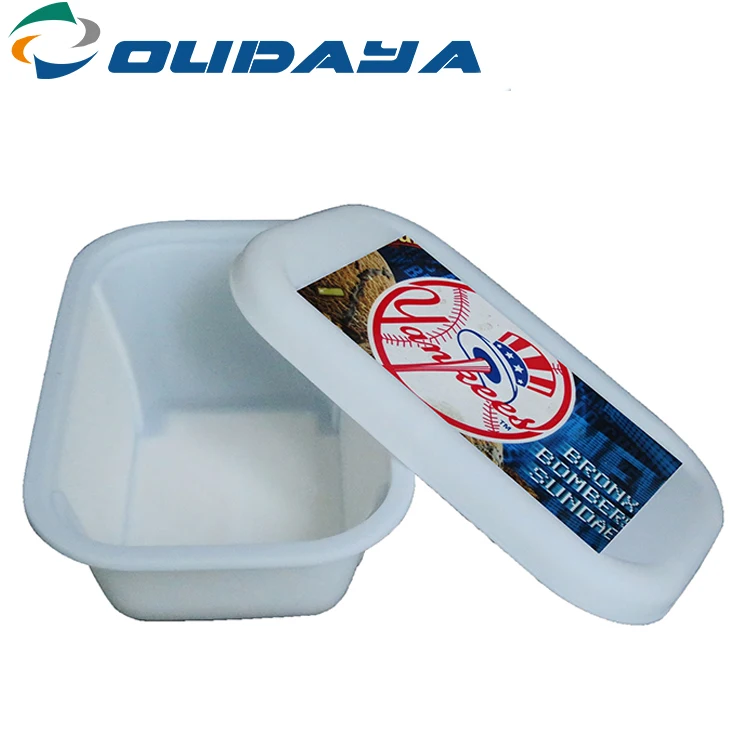 250g 500g custom printing oval shape plastic food container butter margarine tub and lid