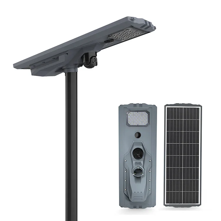 100w led all in one outdoor light solar street light with remote 4g version integrated solar street lights with cctv camera