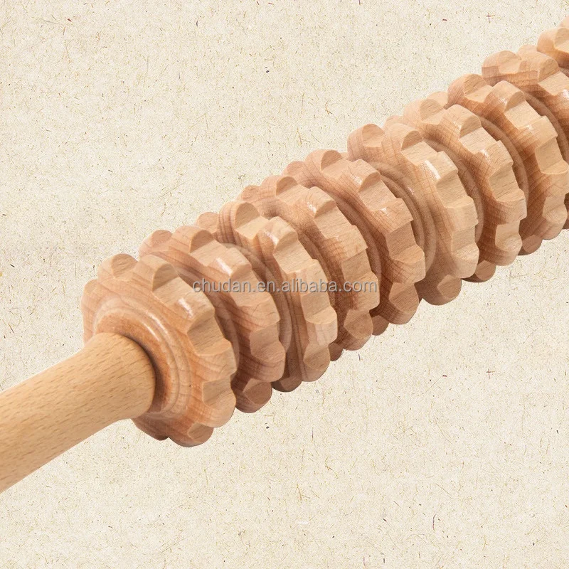 Beech massager roller massage tool home acupoint relaxation massage wheel for the elderly