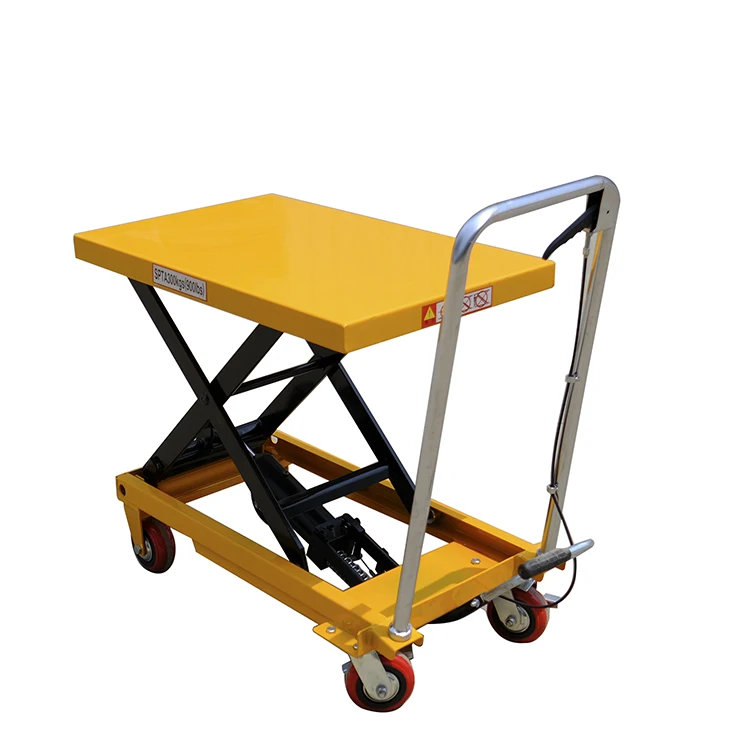 High quality China light duty hydraulic lift table trolley cart hydraulic hand lift trolley