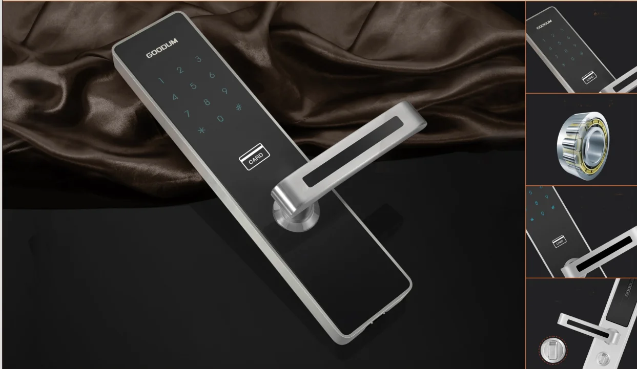 
Goodum Electronic APP TTLock Remote Control RF Card Password Smart Door Lock GT020W For Apartment / Office 