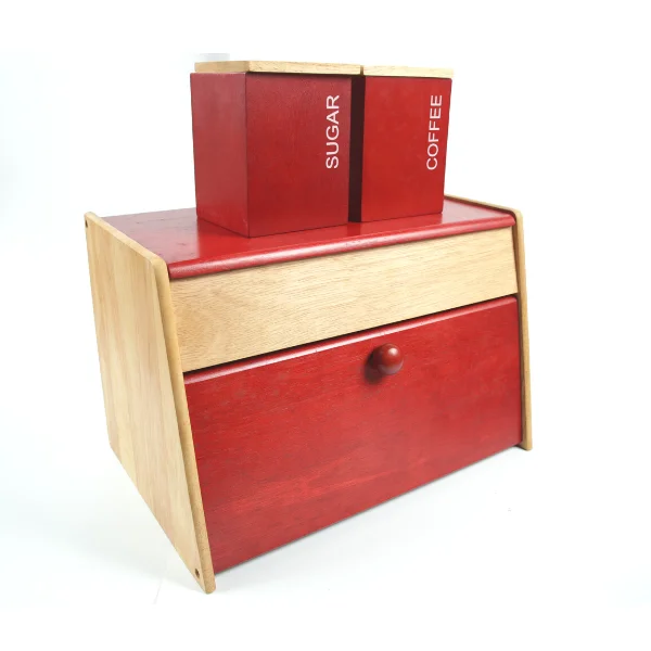 Natree food - grade Rubber wooden bread box for allotment accessories Export Quality