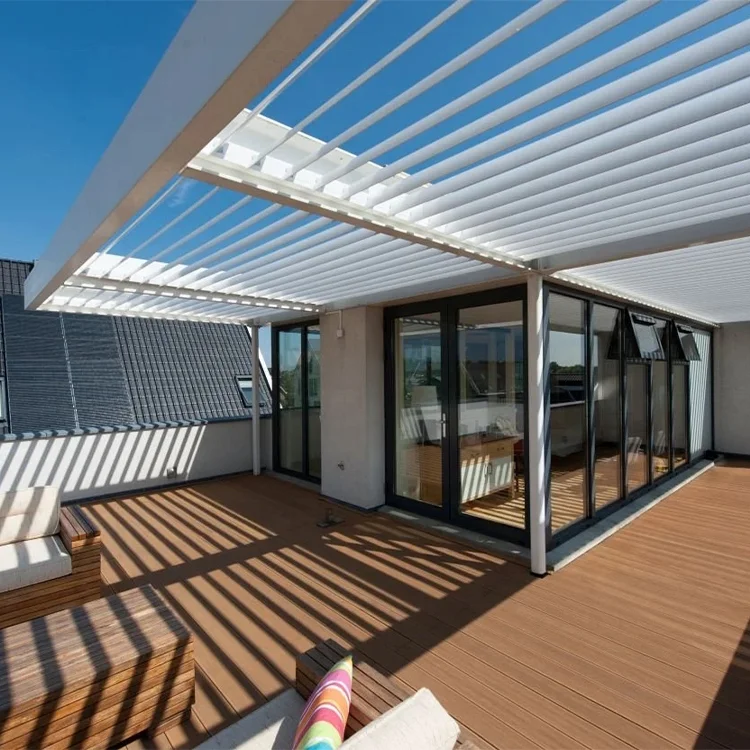 3X3M Electric Waterproof Louver Roof System Kits Outdoor Gazebo Garden Bioclimatic Aluminium Pergola