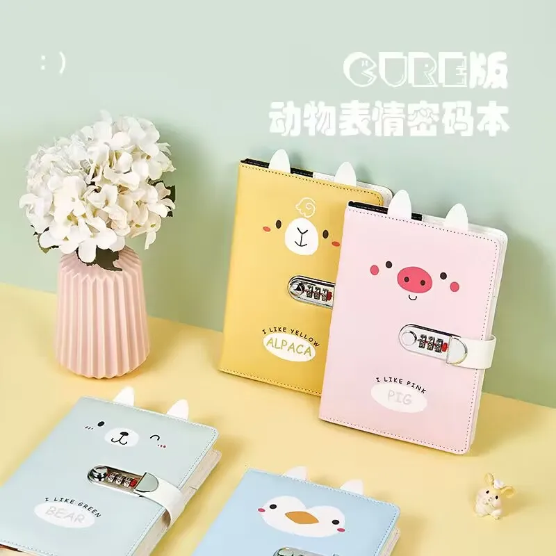 Yubon New Animal  kids Cute Lockable Password Notebook with Combination Lock for Secret and Notebook
