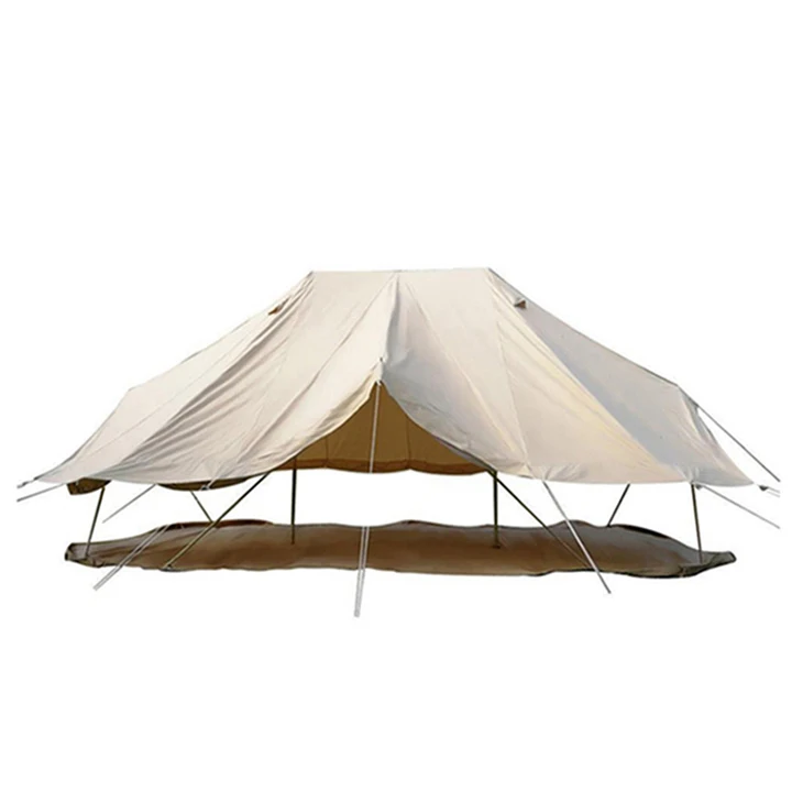 Large space emperor tent poles glamping Outdoor Family Camping Vacation Large Glamping 6M Cotton Canvas Family Tent