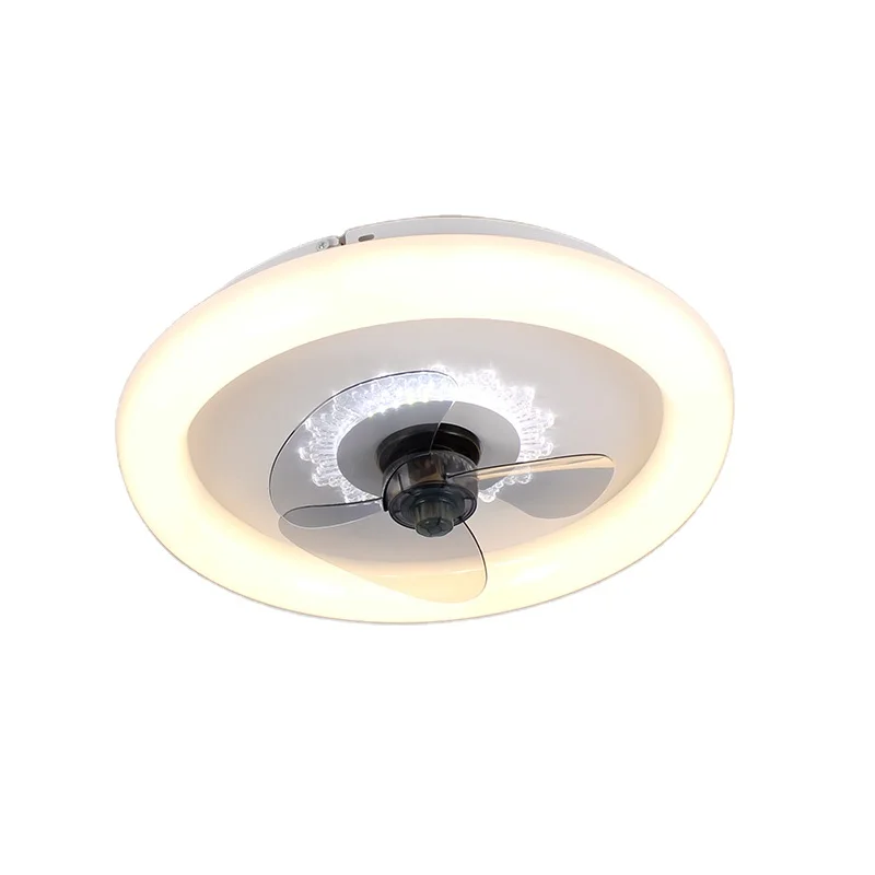 Decorative Round Remote Control Fans With Lights LED Ceiling Fan Light