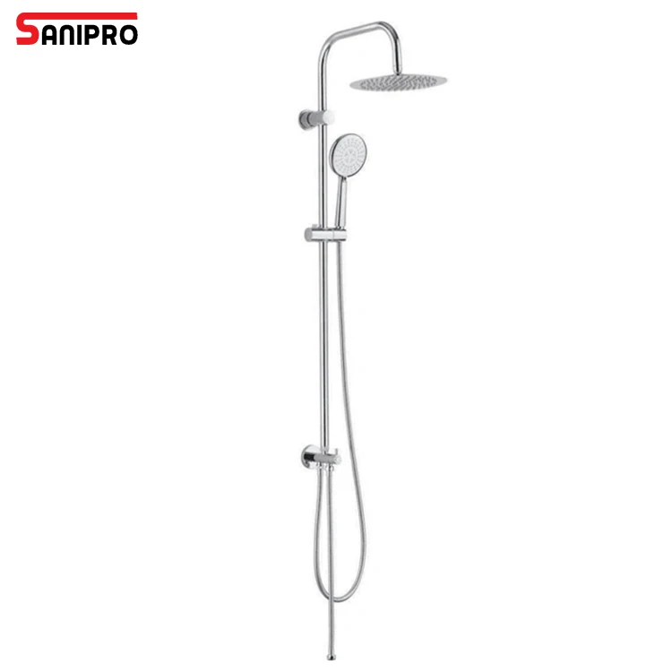 SANIPRO Bathroom Accessory Stainless Steel Rain System Faucet Bath Shower Column Set with Handheld Shower Head
