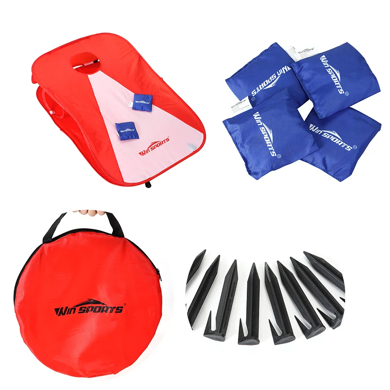 Indoor Outdoor 3 in 1 Plastic Ladder&cornhole bean bag &washer toss Combo outdoor game set