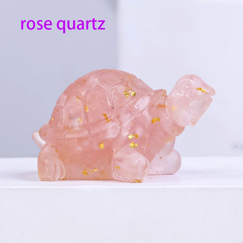 New arrivals gemstones carved semi-precious stone crafts crystal chips resin small turtle for gift