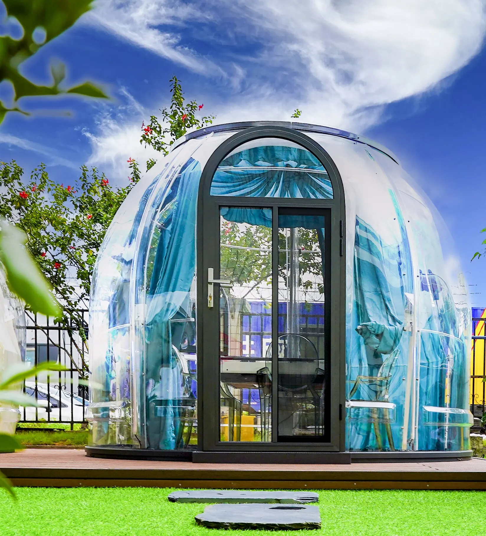 New Design Hotel Polycarbonate Dome Tent Modular Transparent Bubble Dome House for Resort