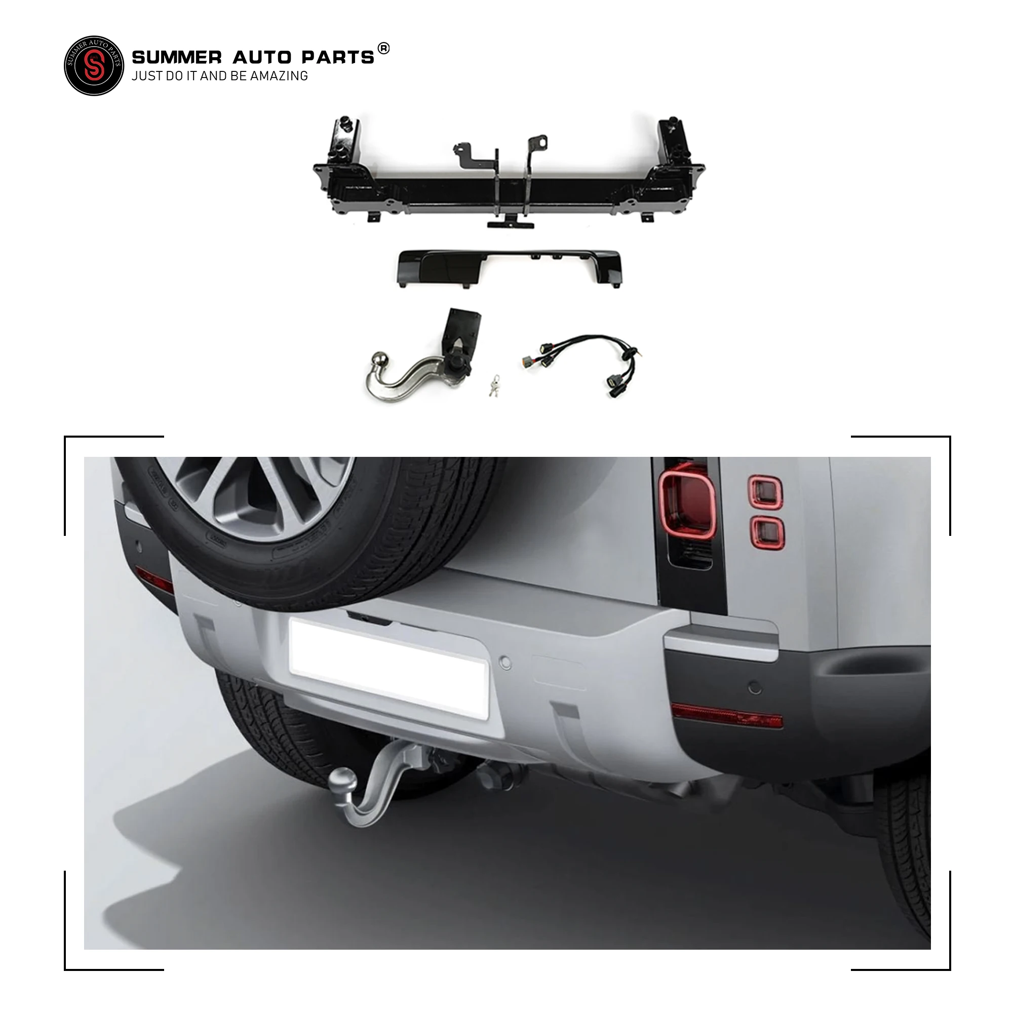 Car Accessories Durable Rear Bumper Trailer Tractor Tow Hook Hitch Fixed Towing Hook For Defender 90 110