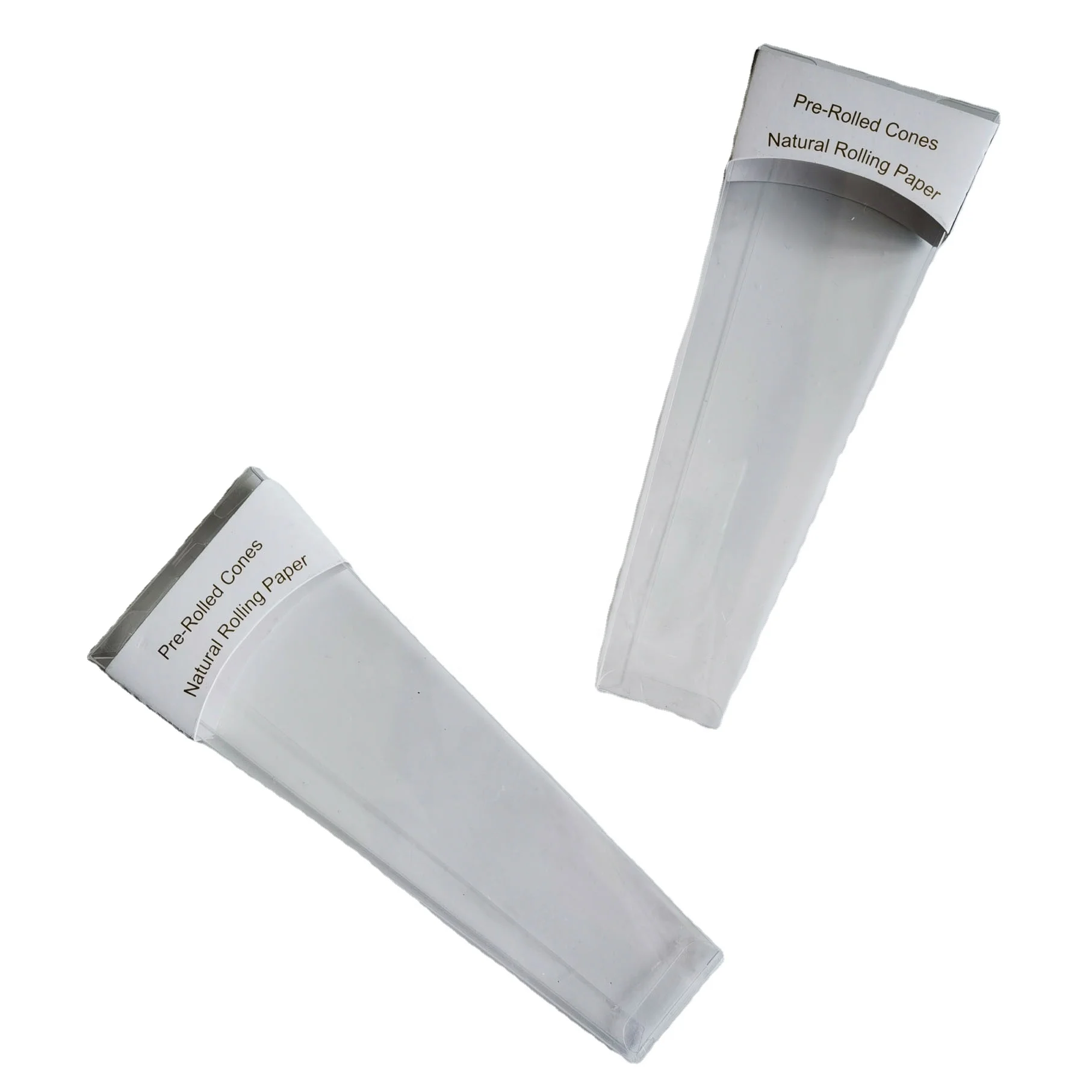 
custom clear pvc boxes with wrapping card for 8pcs rolling cones 